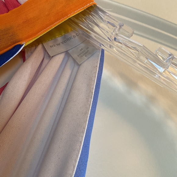 NEW YORK & COMPANY- Sheer multi-color halter dress. Maxi - Dress (full length). - Picture 8 of 12